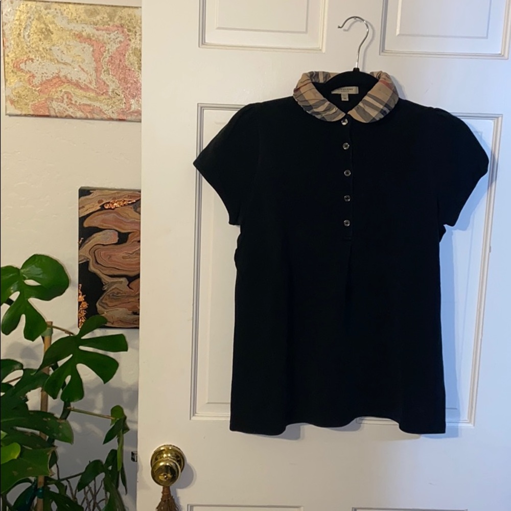 Burberry London ruffle collar polo fits sz S-M